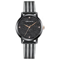 K Silk Dial Diamond-encrusted Mesh Strap Watch
