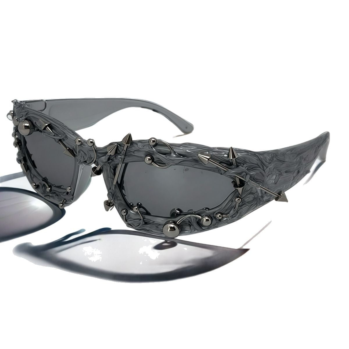 K Punk Decorative Rivets Trend Street Snap Glasses