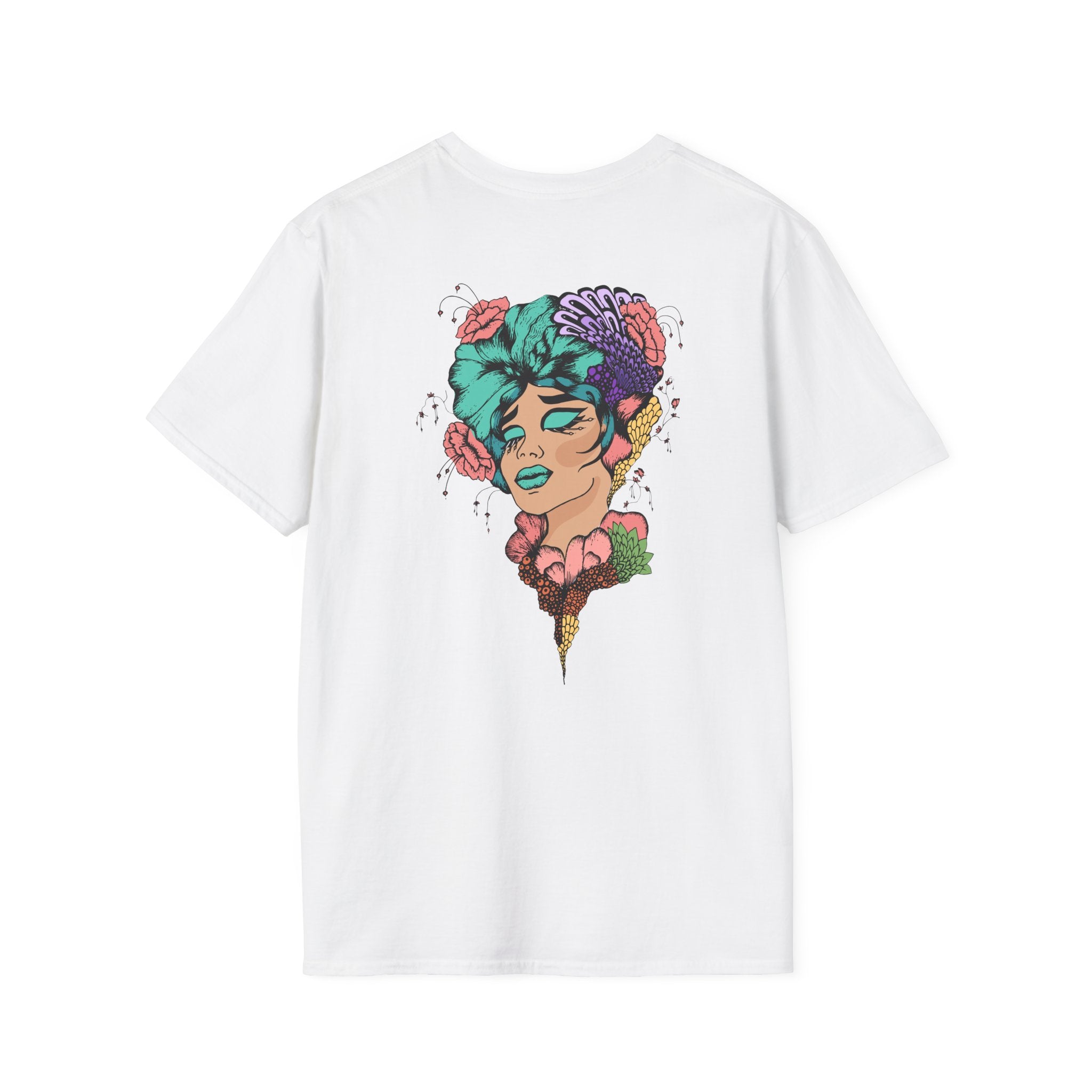 K Colorful Botanical Portrait Graphic T-Shirt M3V