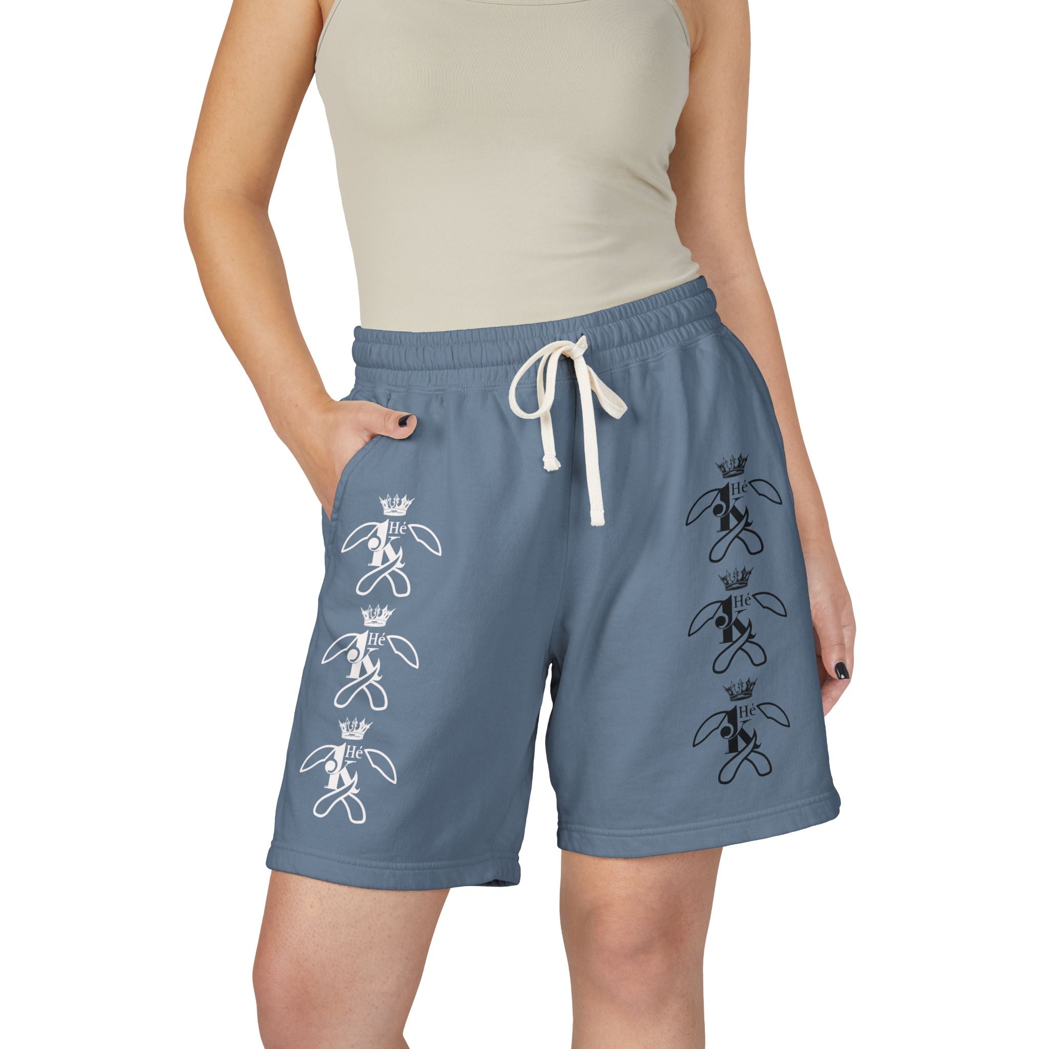 K Crowned Bunny Graphic Sweat Shorts M1W&B