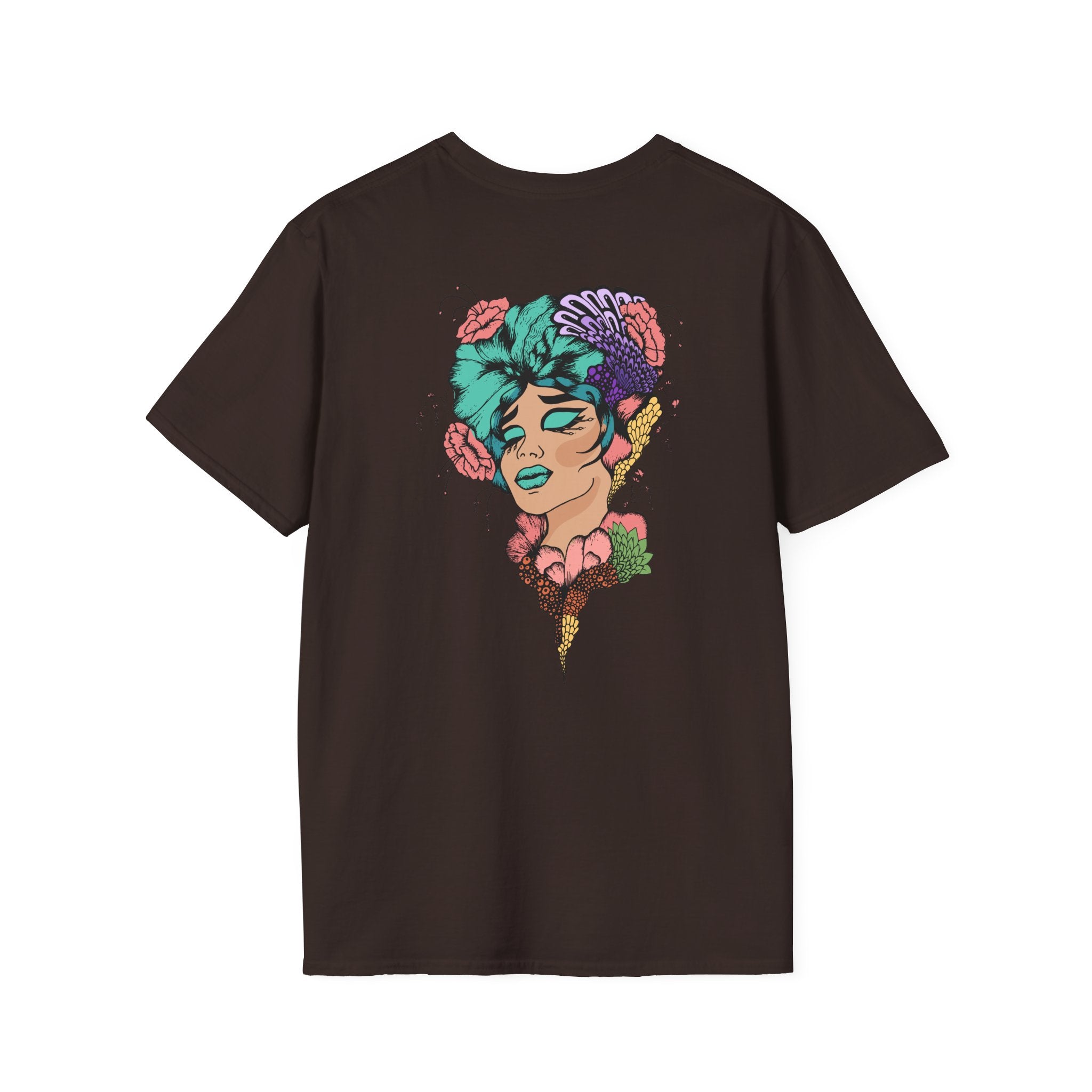 K Colorful Botanical Portrait Graphic T-Shirt M3V