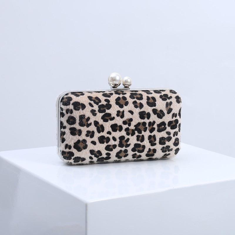 K Classic Cross-Border EuropeanAmerican Leopard-Print Fashionable Shoulder Clutch Bag