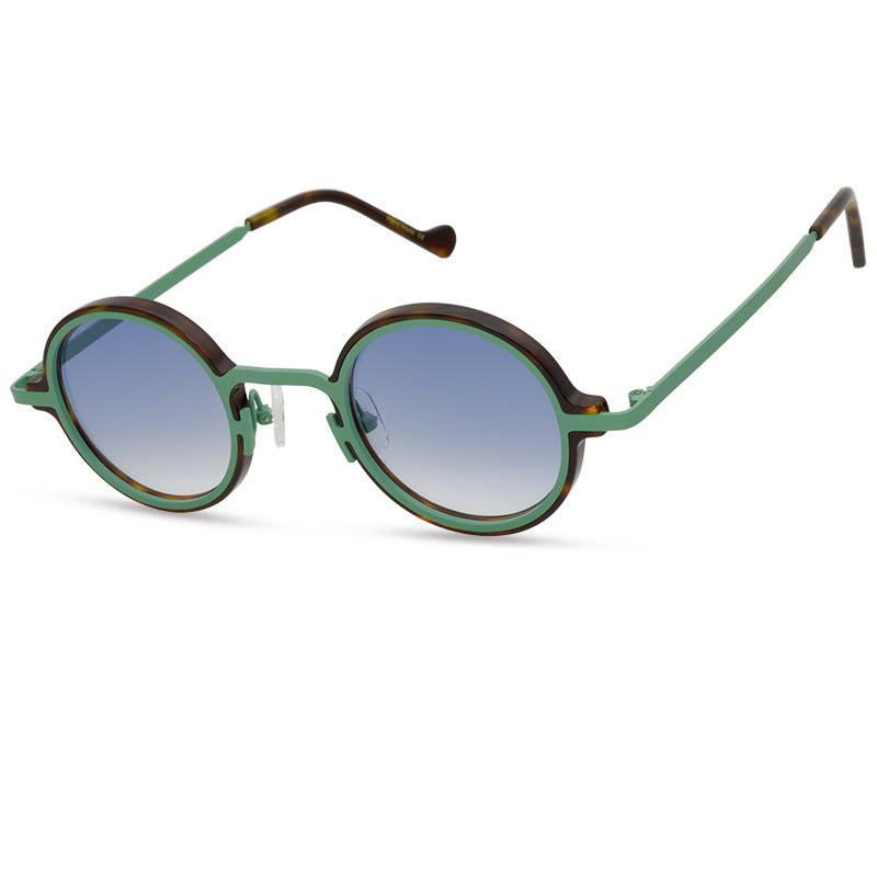 K Retro Special Multicolor Niche Round Frame Sunglasses Neutral