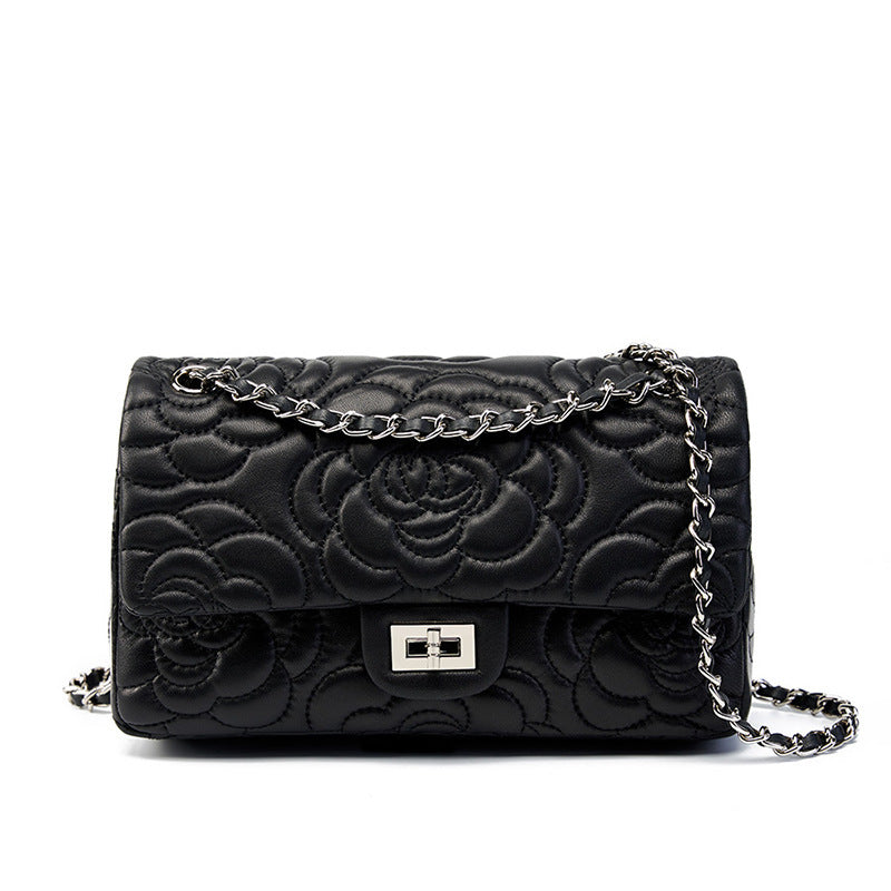 K Chanel-style Camellia Top-Grain Goat Skin Bag