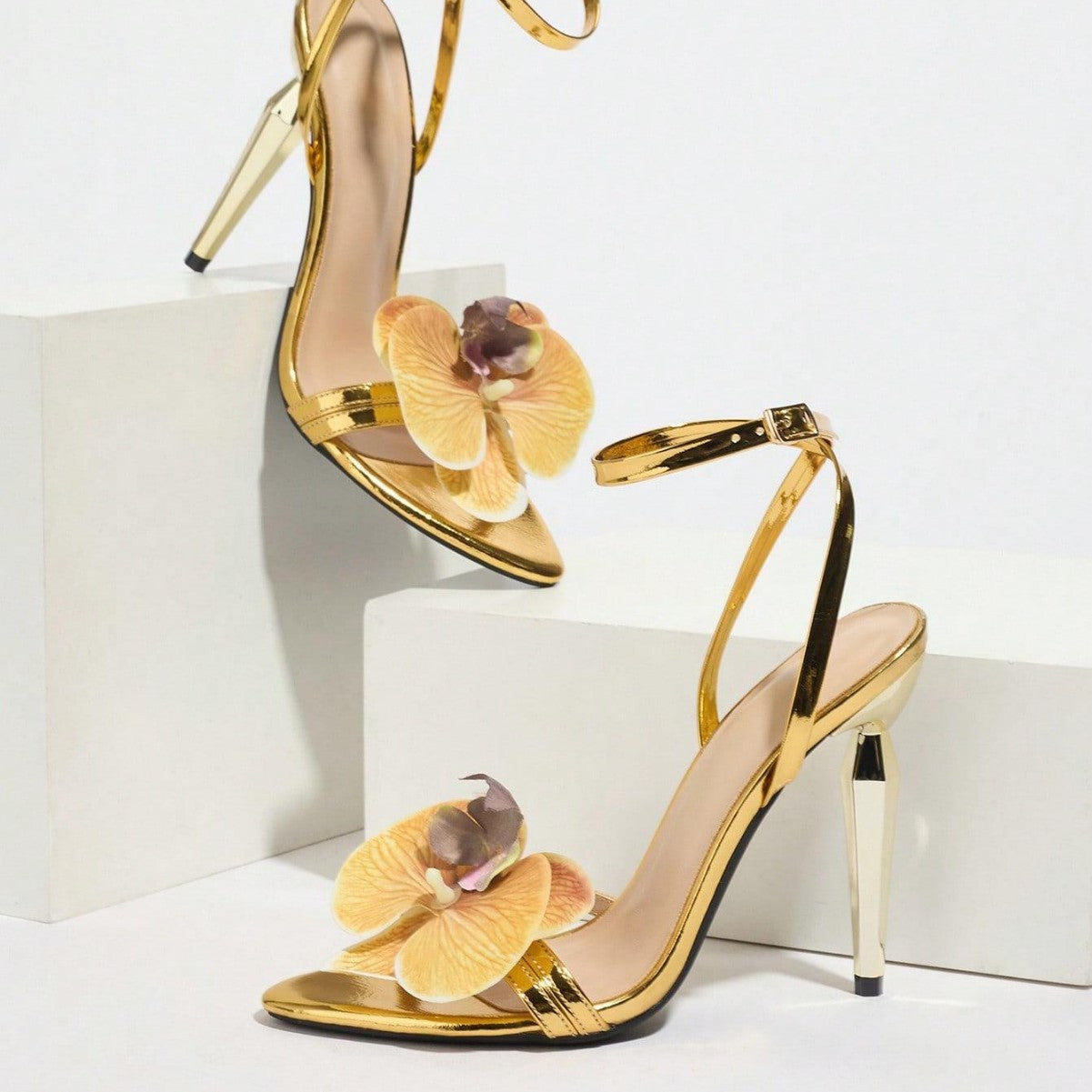 K Toe Stiletto Heel Sandals