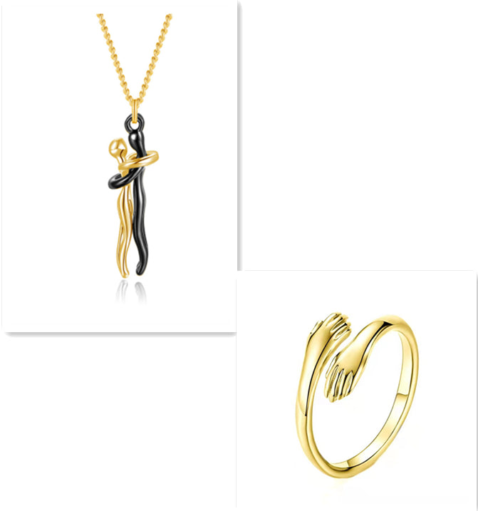 K Love Hug Necklace Unisex Men Women Couple