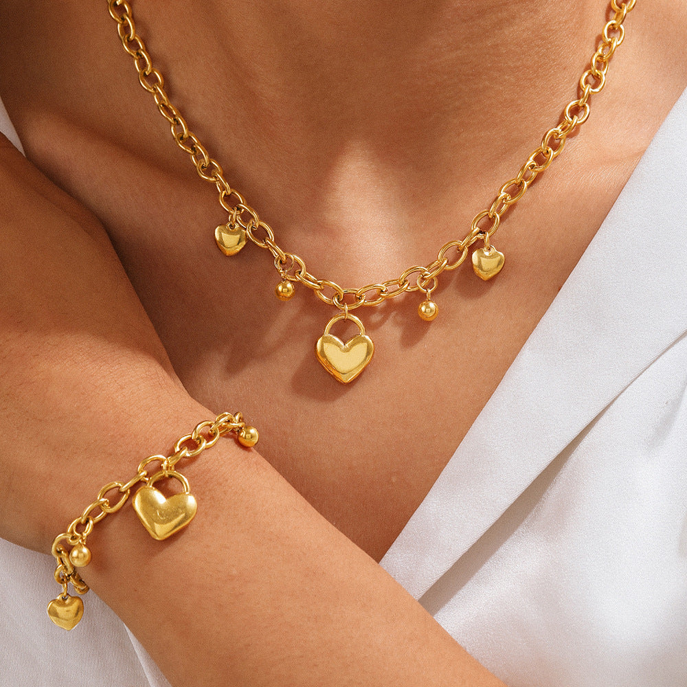 K Heart-Shaped Jewelry Simple Pendant Necklace