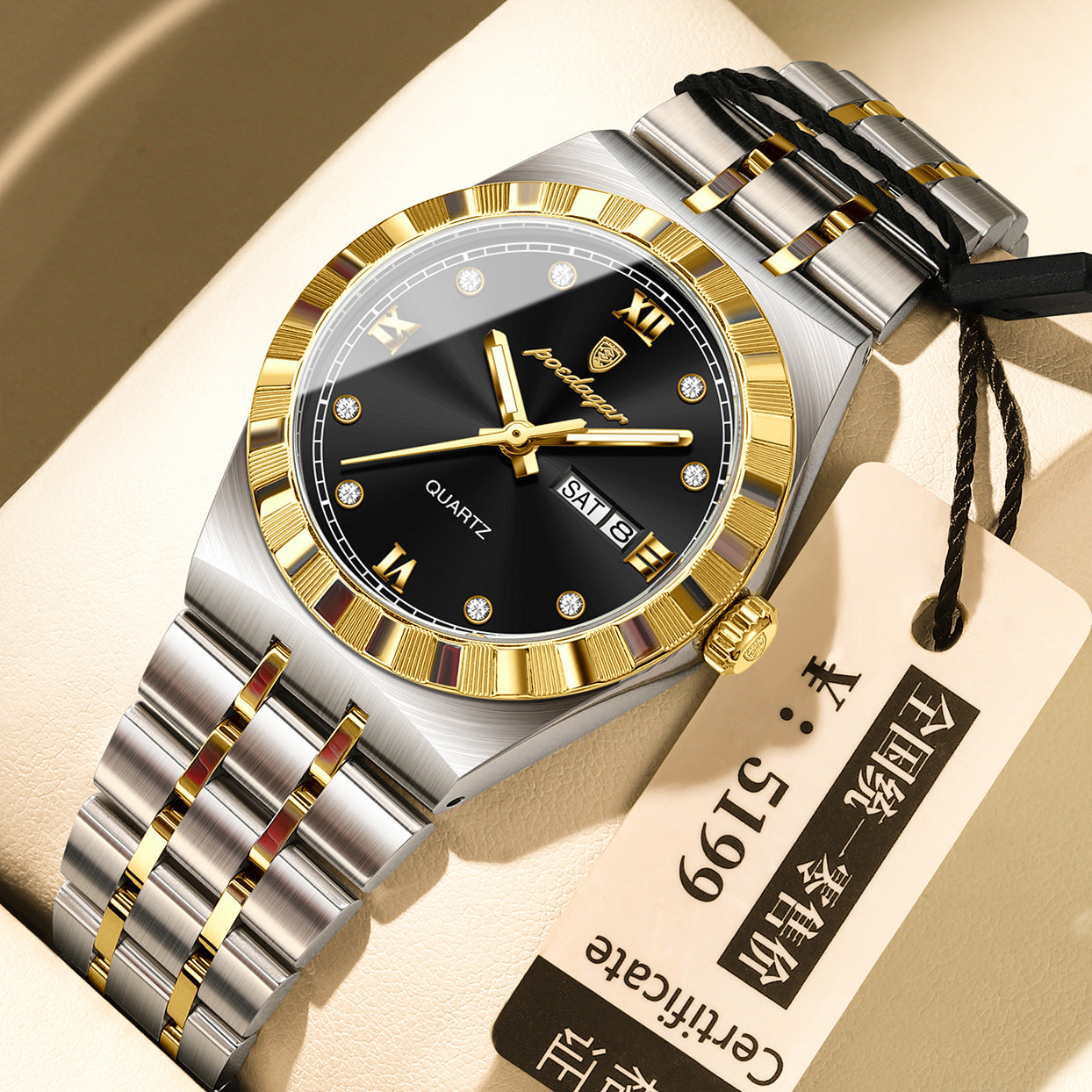 K Womens Diamond-studded Waterproof Luminous Fashionable Quartz Watch