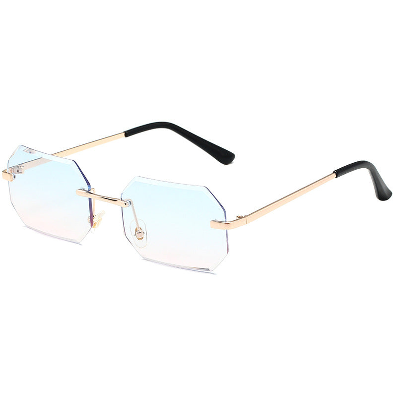 K Frameless Small Square Sunglasses Street Photo Trend