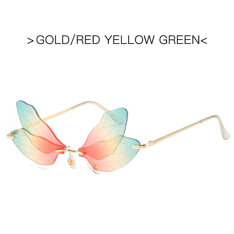 K Trend Wings Sunglasses Exaggerated Gradient Color Internet-famous Colorful Beach Glasses