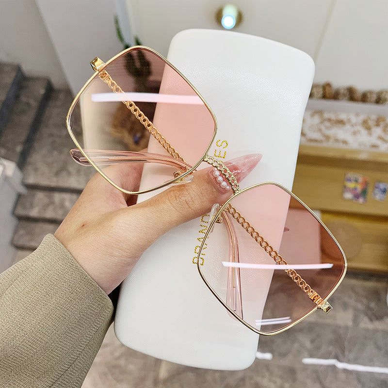 K Large Frame Frame Hollow Glasses Leg Sunglasses