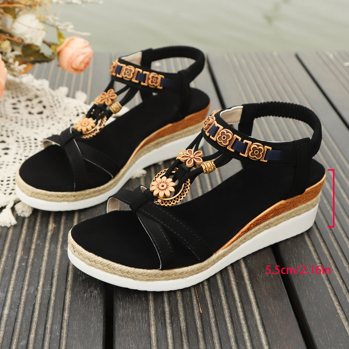 K Thick Bottom Wedge Sandals