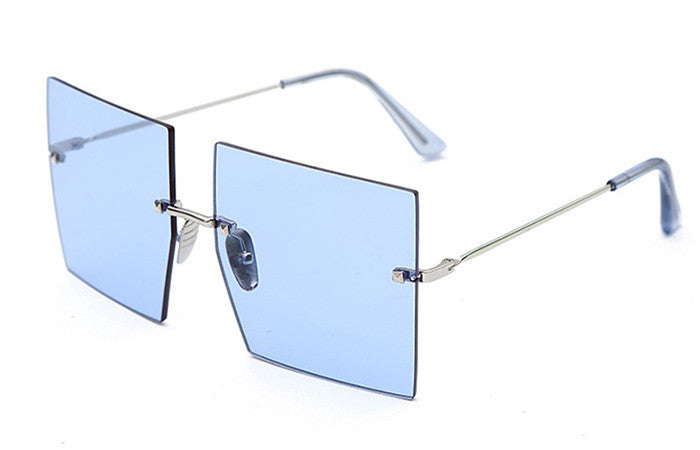 K New Square Rimless Metal Sunglasses