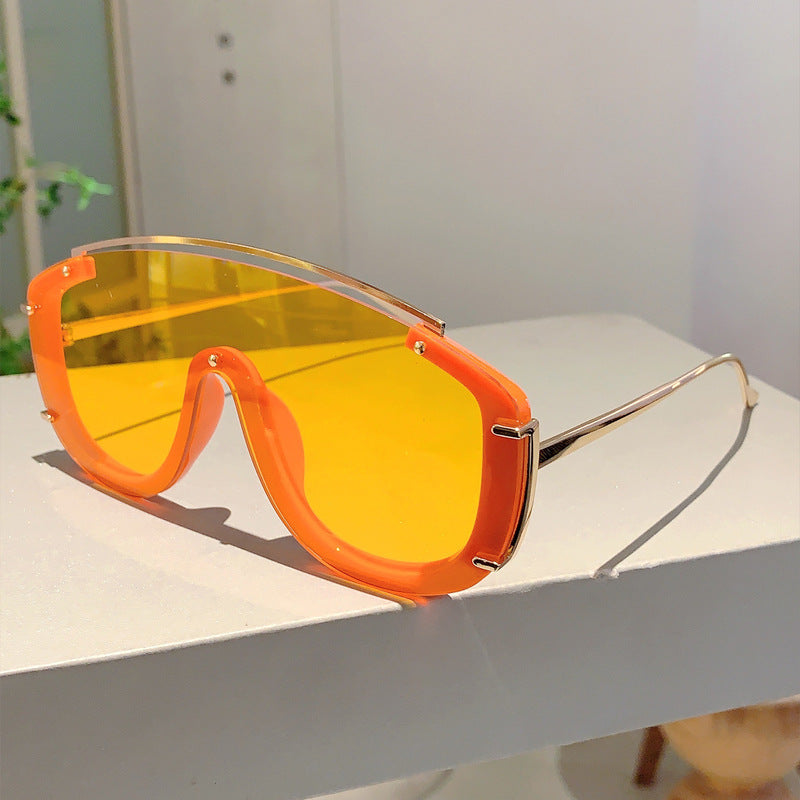 K Colorful Personality One-piece Large Frame Fashionable Sunglasses