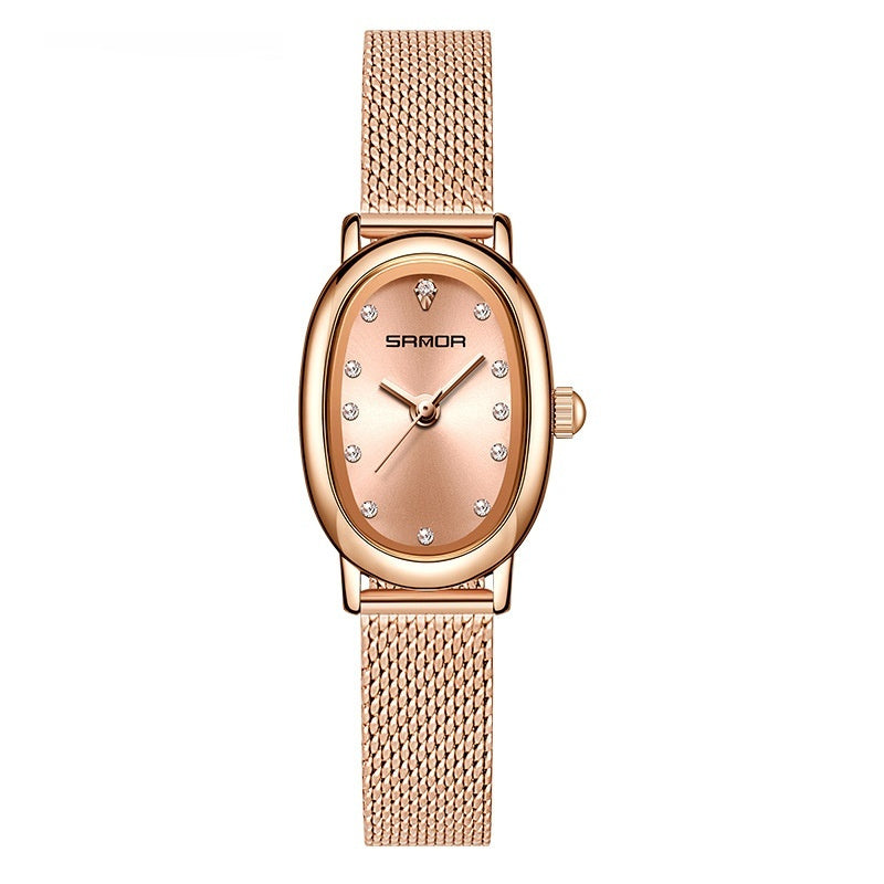 K Women's European And American Watch Quartz Leather Steel Belt Waterproof