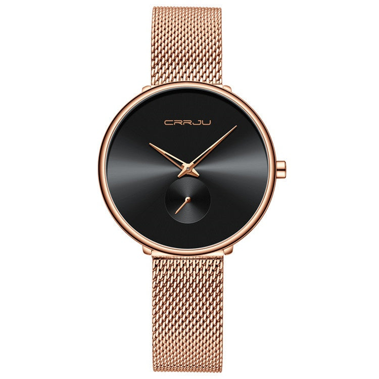 K Women's Stainless Steel Strap Mesh Strap Watch Simple