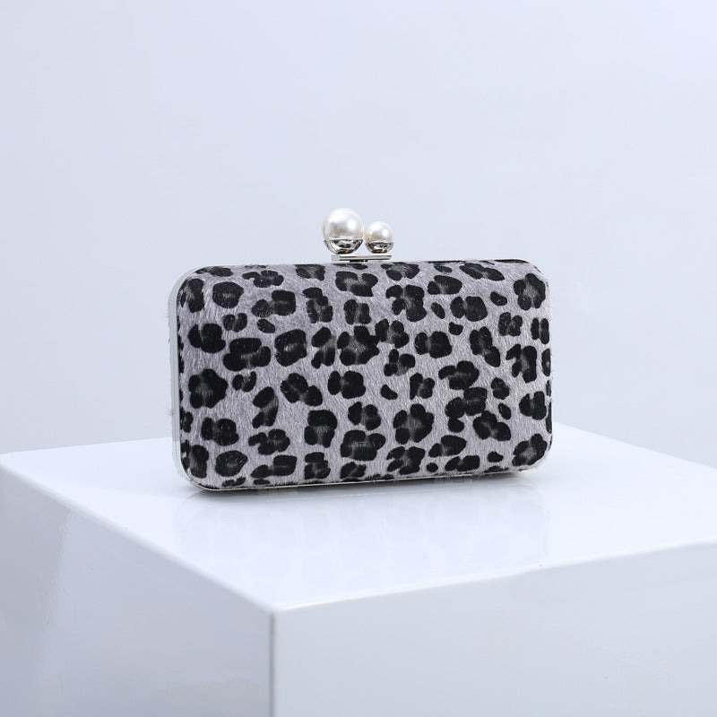 K Classic Cross-Border EuropeanAmerican Leopard-Print Fashionable Shoulder Clutch Bag