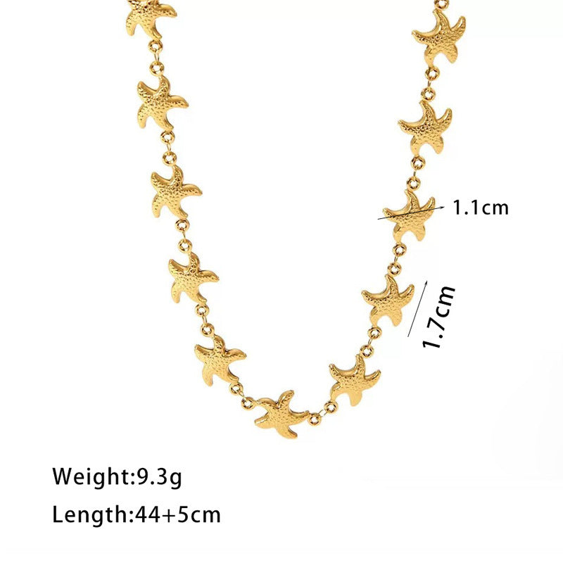 K Titanium Steel Necklace And Earring Jewelry Set