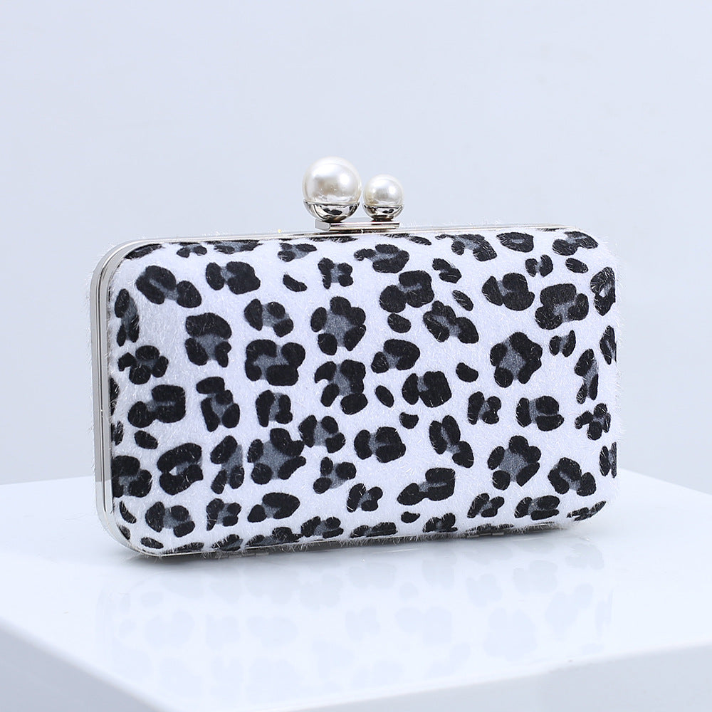 K Classic Cross-Border EuropeanAmerican Leopard-Print Fashionable Shoulder Clutch Bag