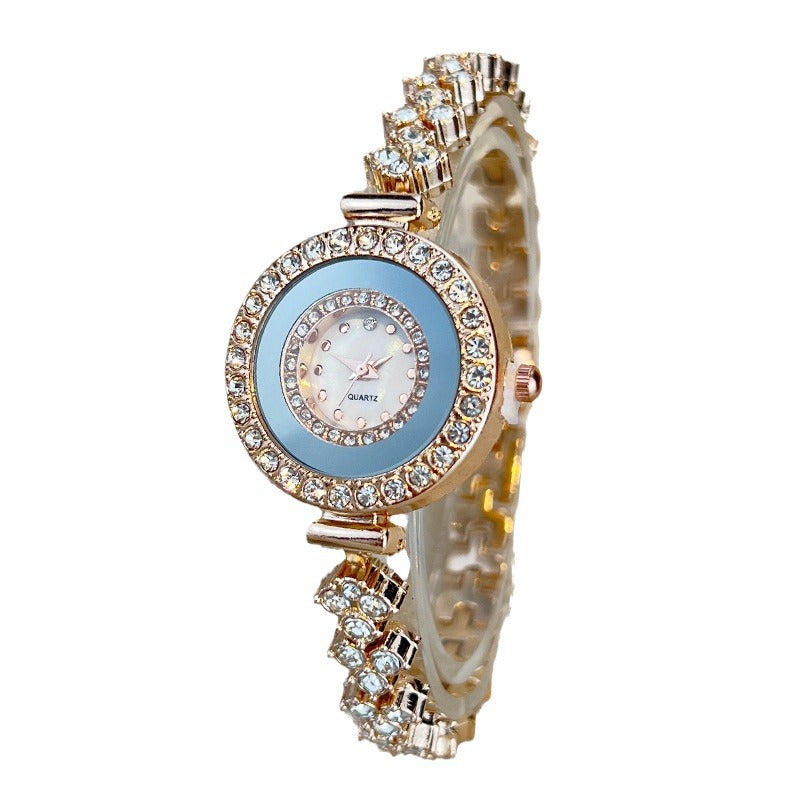 K Diamond-encrusted Glass Rhinestone Women's Quartz Watch