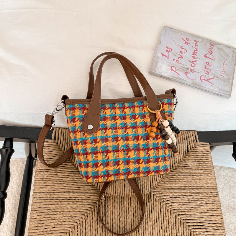 K Large-capacity Fashionable Plaid Tote Bag