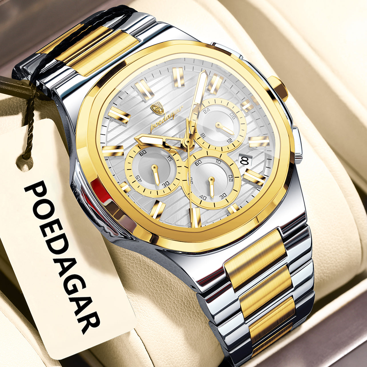 K Mens Waterproof Multifunctional Luminous Watch