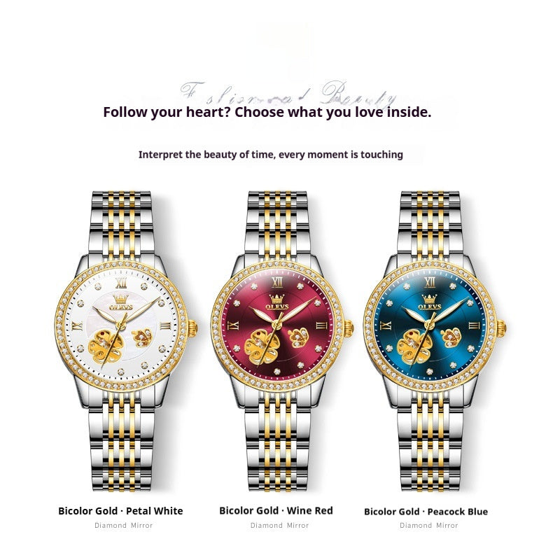 K Hollow Mechanical Watch Women's Steel Belt Waterproof