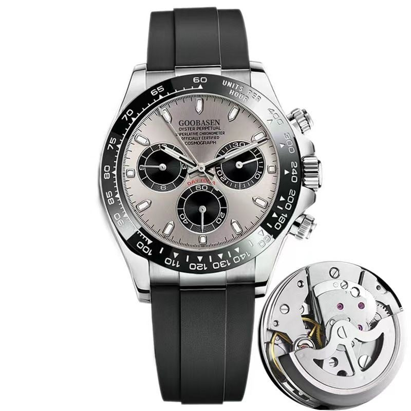 K Mechanical-Style Mens Watch With Calenda Quartz Watch