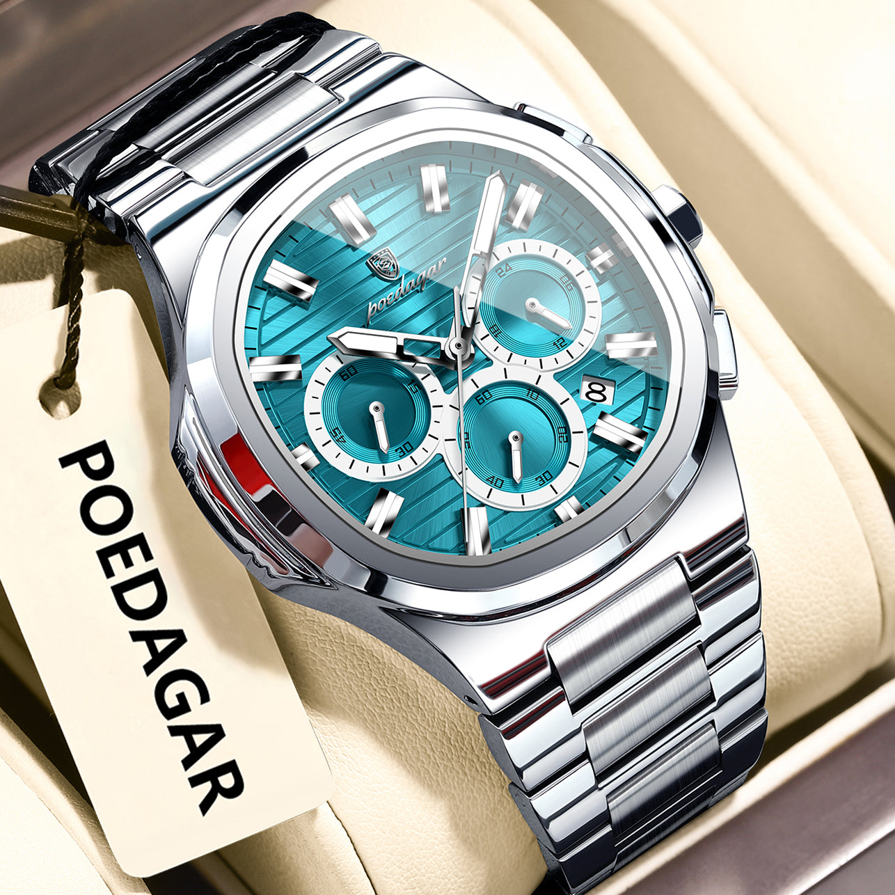 K Mens Waterproof Multifunctional Luminous Watch