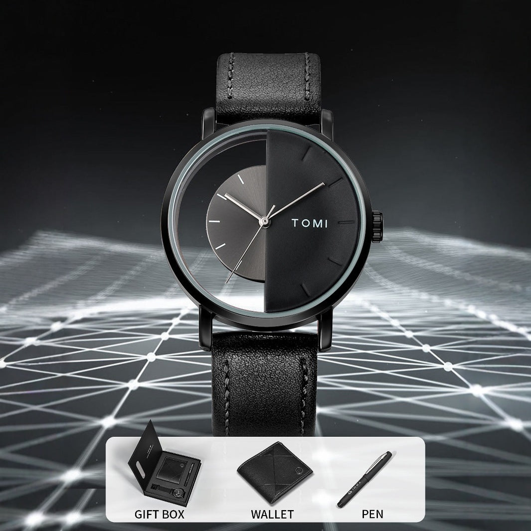 K Quartz Watch Mens Business Gift Set Box