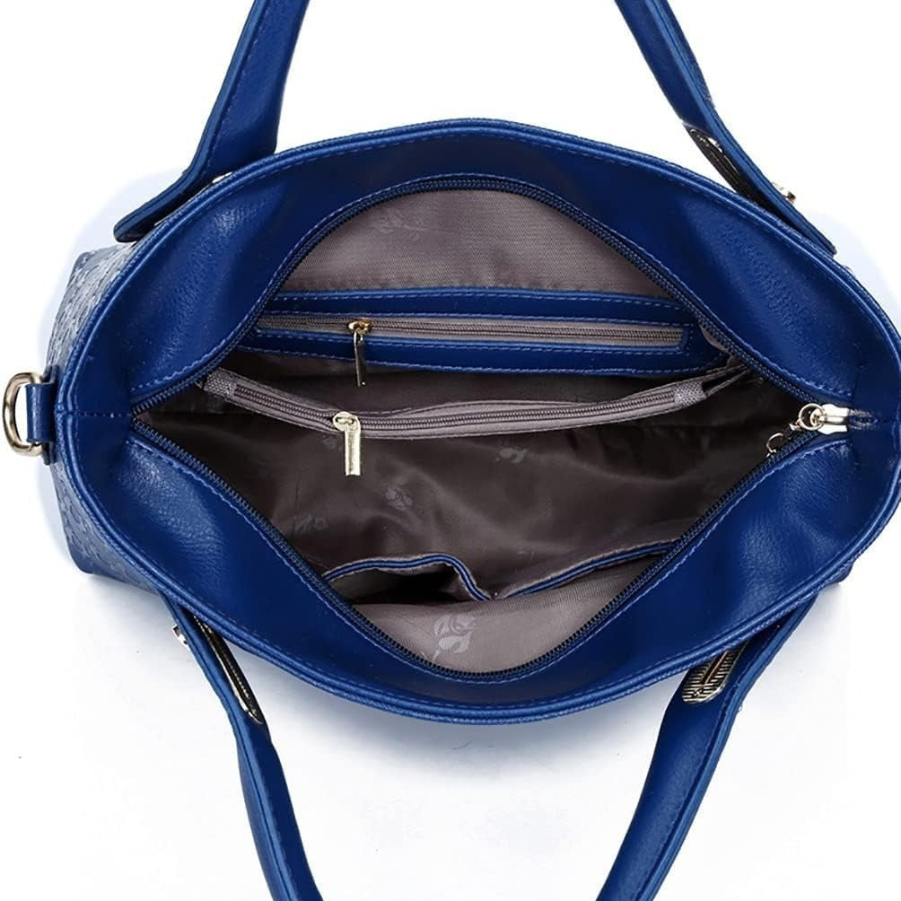 K Women 4Pcs Top Handle Satchel Hobo PU Leather Handbag Set Large Tote   Purse   Shoulder Bag   Card Holder