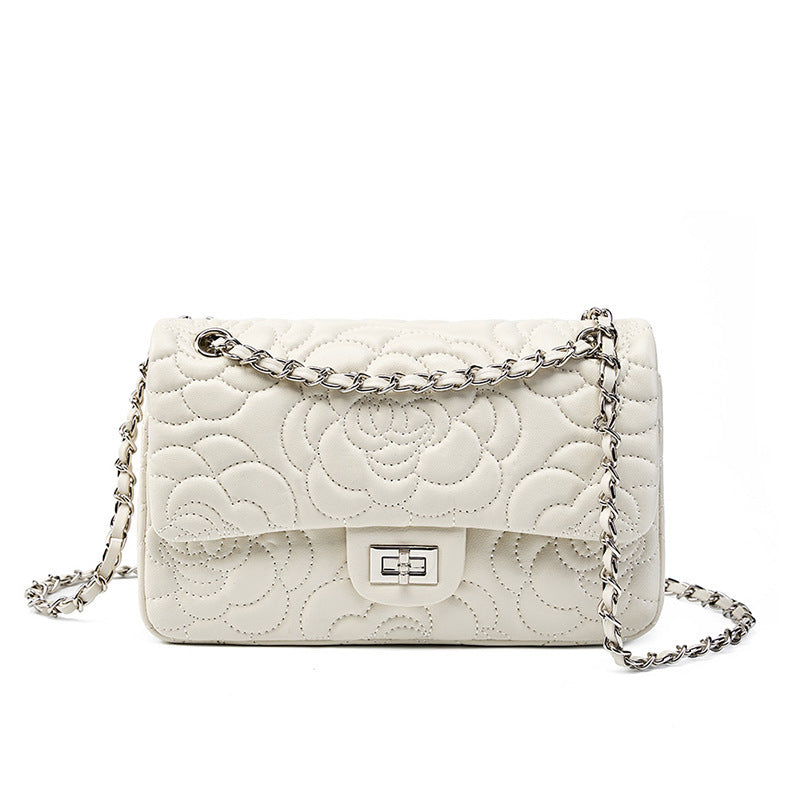 K Chanel-style Camellia Top-Grain Goat Skin Bag