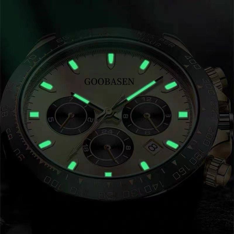 K Mechanical-Style Mens Watch With Calenda Quartz Watch