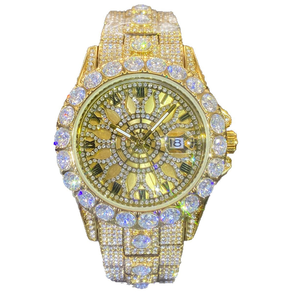 K Fully Diamond-encrusted, Ultra-glitzy Hip-hop Watch