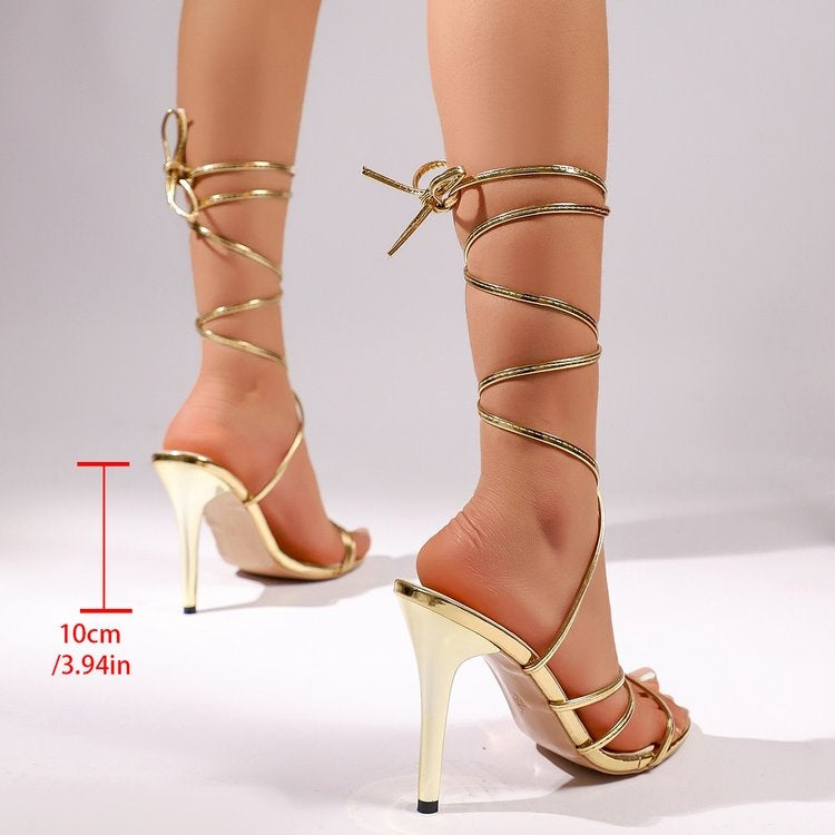 K All-match Sexy Wrap-around Strap Roman Sandals