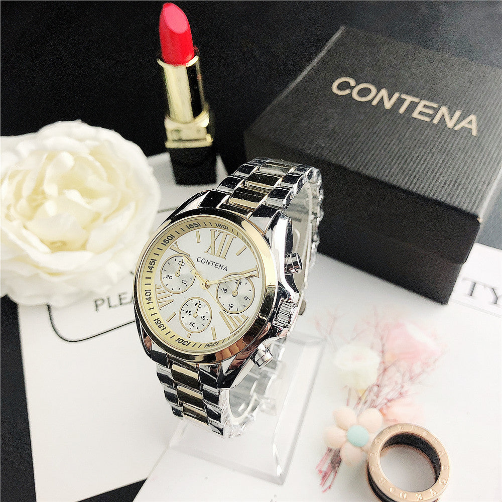 K Women's Fashion Diamond Quartz Mesh Strap Watch