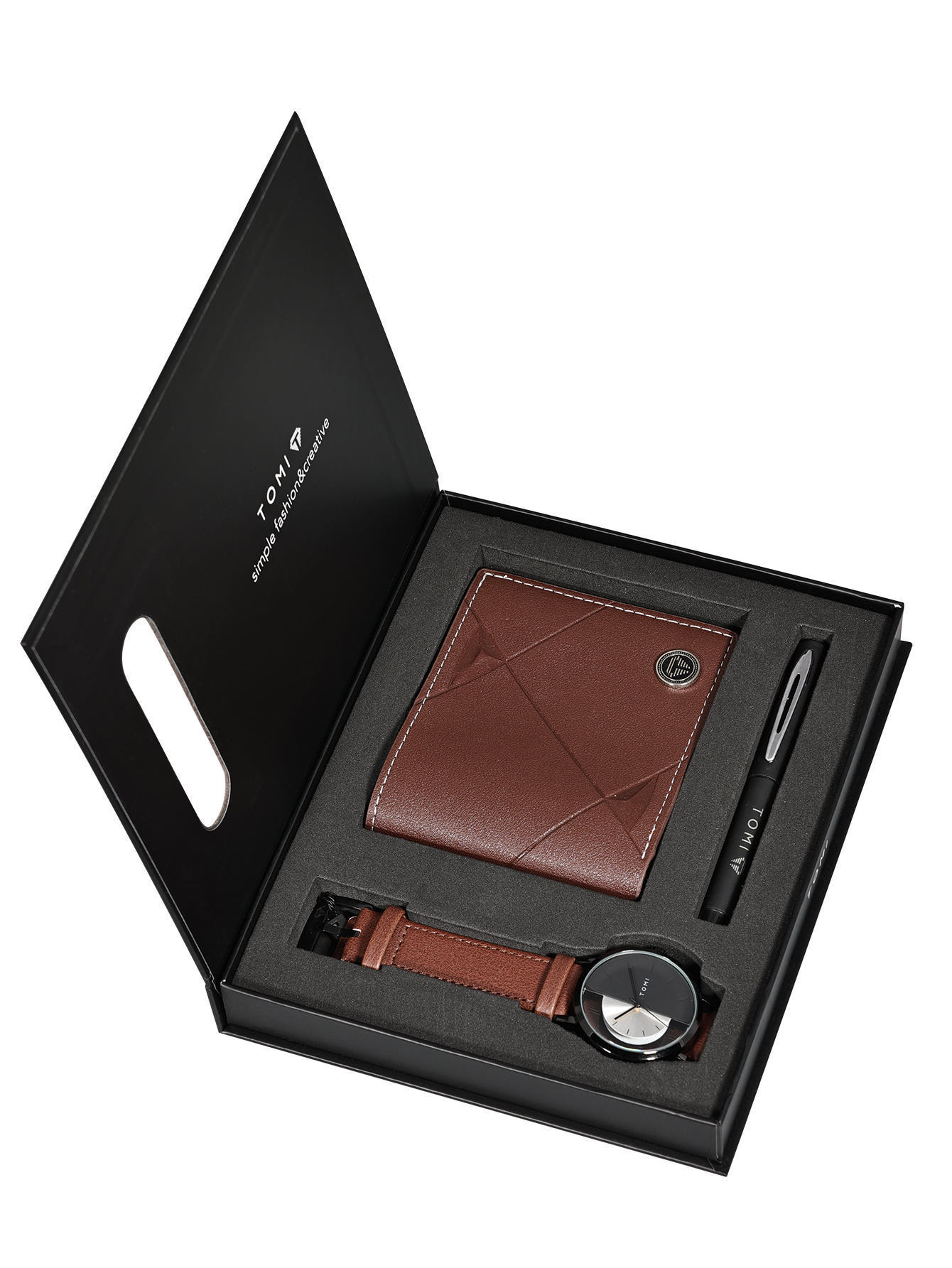 K Quartz Watch Mens Business Gift Set Box