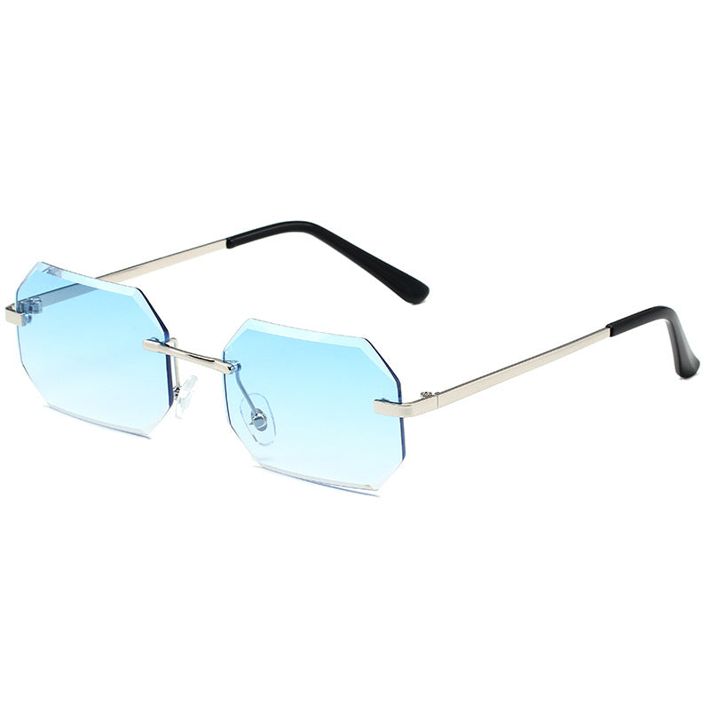 K Frameless Small Square Sunglasses Street Photo Trend