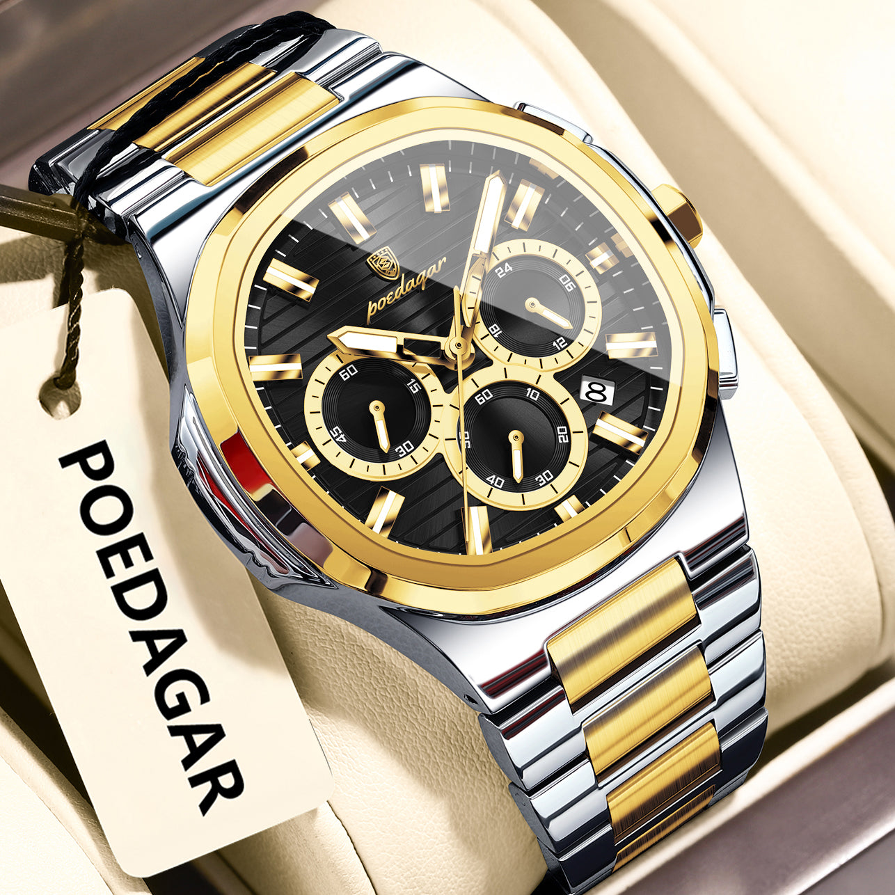 K Mens Waterproof Multifunctional Luminous Watch