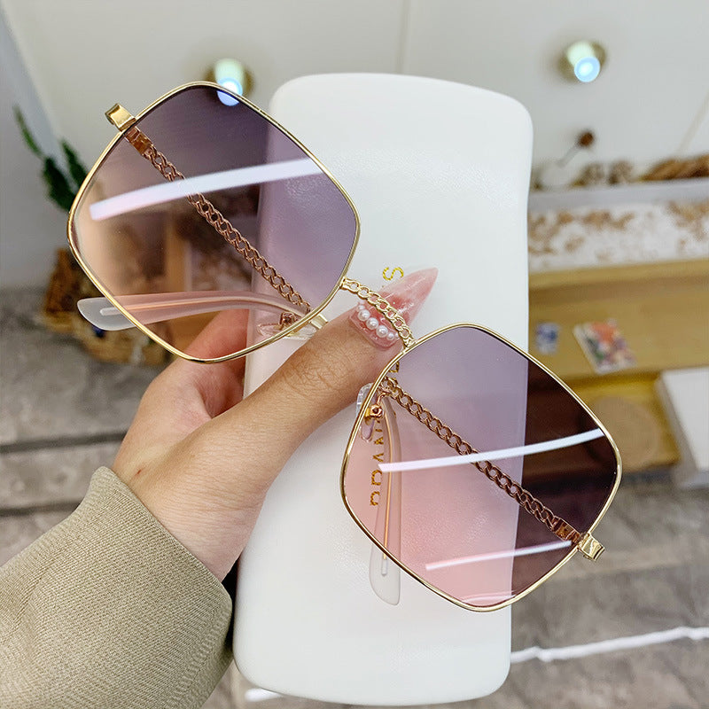 K Large Frame Frame Hollow Glasses Leg Sunglasses