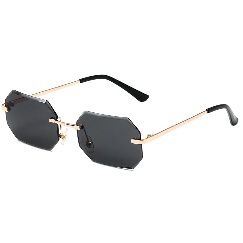 K Frameless Small Square Sunglasses Street Photo Trend