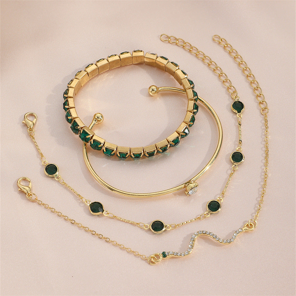 K 4pcs Bracelet Suit Fashion Green