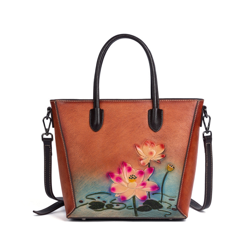 K Retro Women's First-Layer Cowhide Handbag