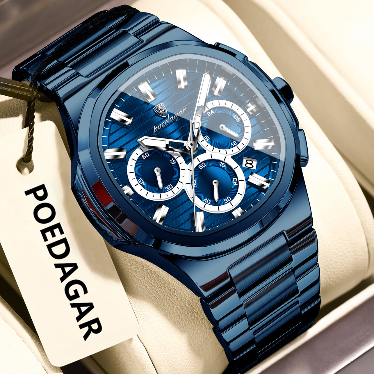 K Mens Waterproof Multifunctional Luminous Watch