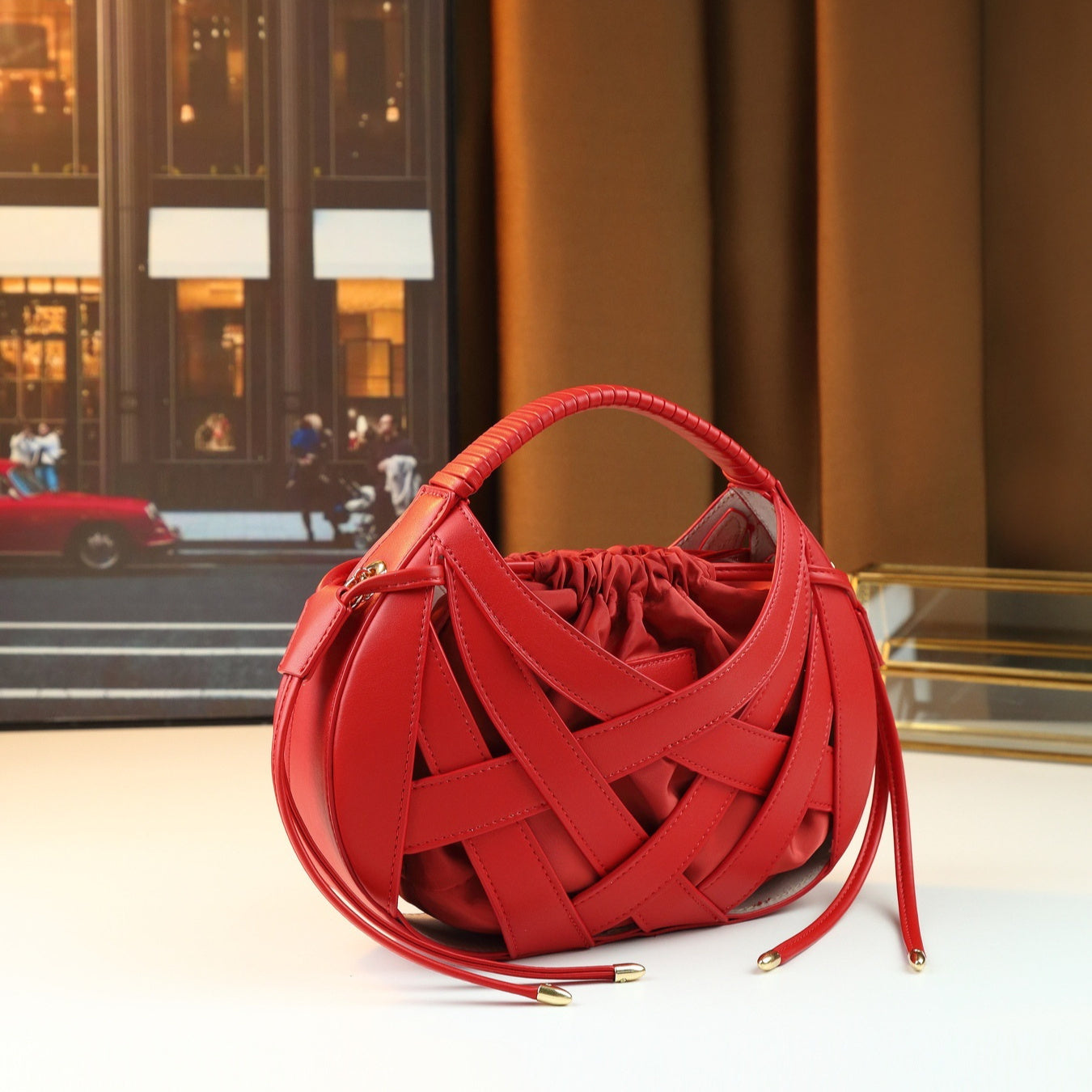 K Large-capacity Woven Hollow-out Single-shoulder Crossbody Bag