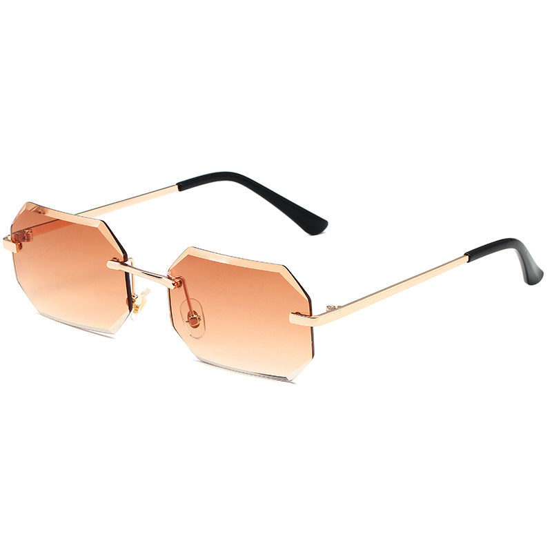 K Frameless Small Square Sunglasses Street Photo Trend