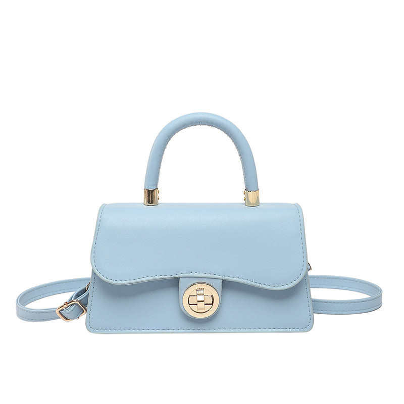 K Spring Womens Commuter Light-Luxury Solid-Colored Crossbody Bag With Lock Closure