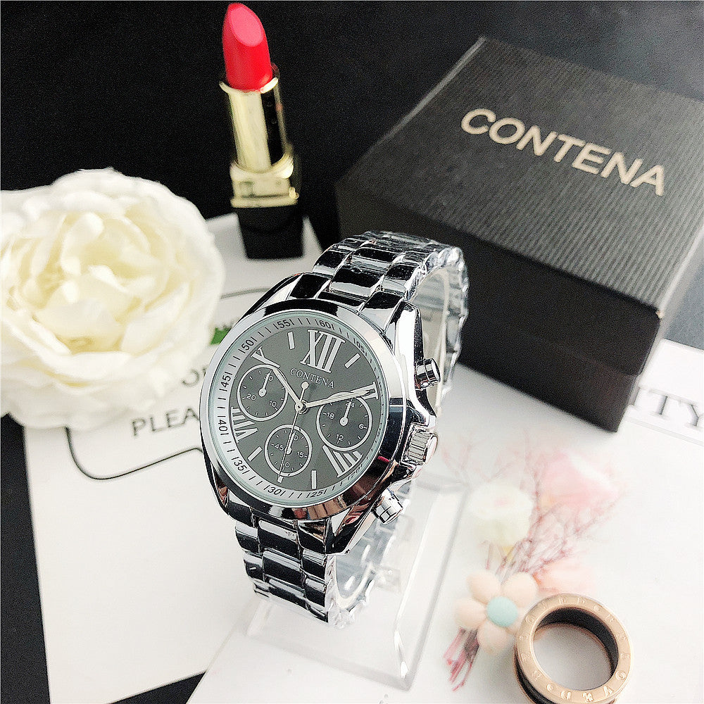 K Women's Fashion Diamond Quartz Mesh Strap Watch