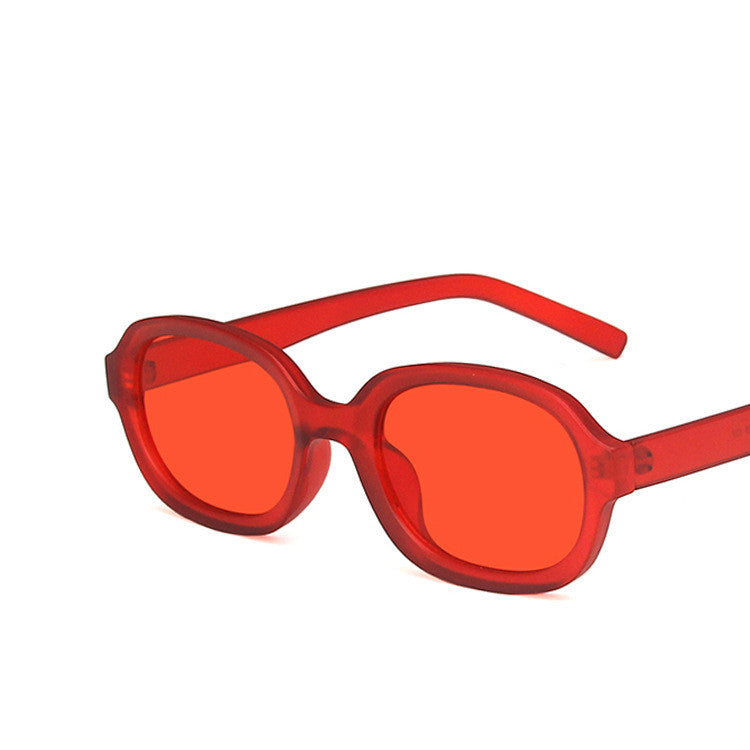 K Oval Trend Fashion Concave Statement Sunglasses