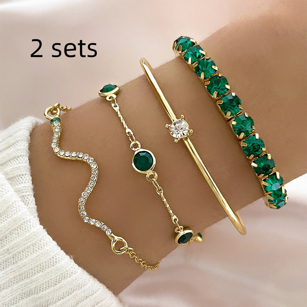 K 4pcs Bracelet Suit Fashion Green